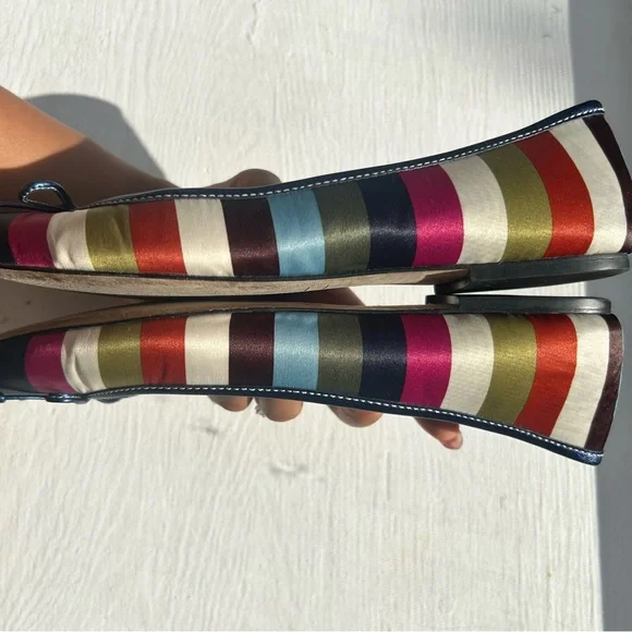 🛑SOLD🛑Vintage Coach Women's Striped Ballet Flats - Multicolor, 7.5 - Picture 9 of 10